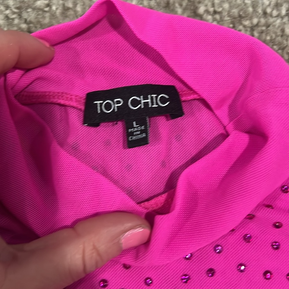 Pink Rhinestone Bodysuit - Picture 5 of 7